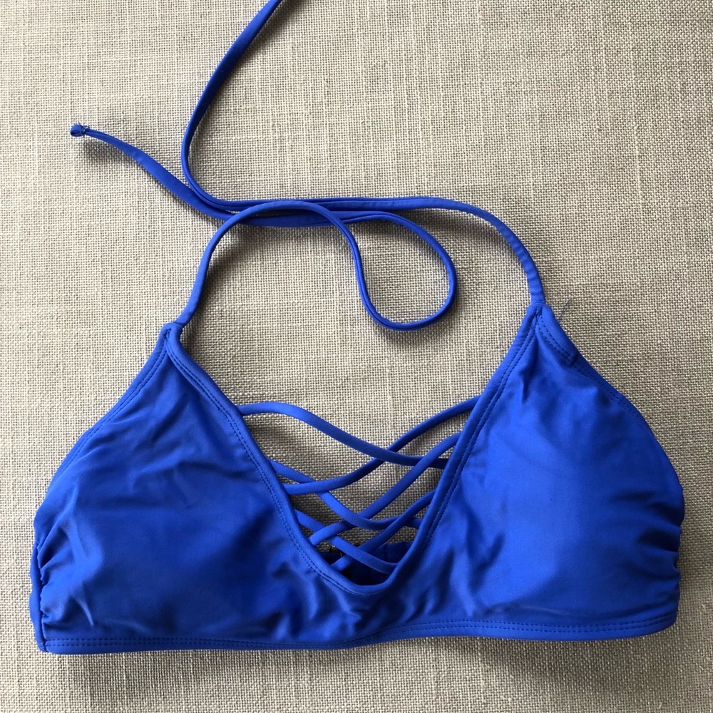 Blue bikini top